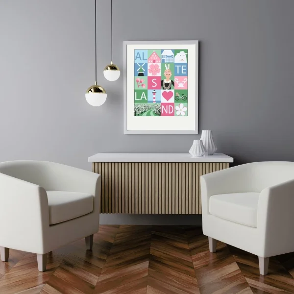 Altes Land Frühling Poster in Wohnzimmer
