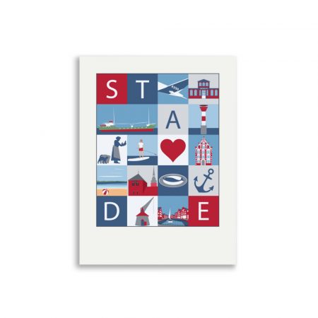 Poster Stadtmosaik Stade (farbig) – Bild 4