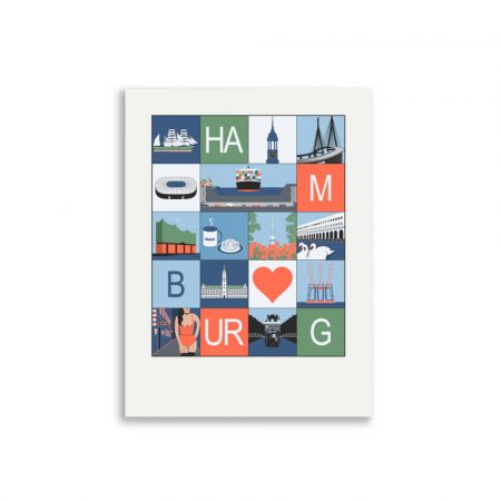 Poster Stadtmosaik Hamburg (farbig) – Bild 4