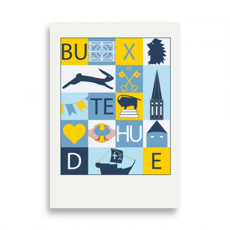 Poster Stadtmosaik Buxtehude (farbig)
