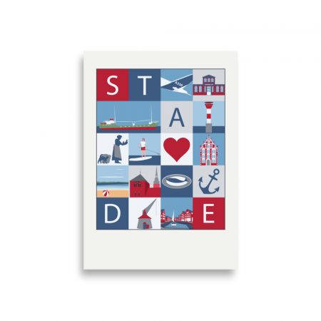 Poster Stadtmosaik Stade (farbig) – Bild 2