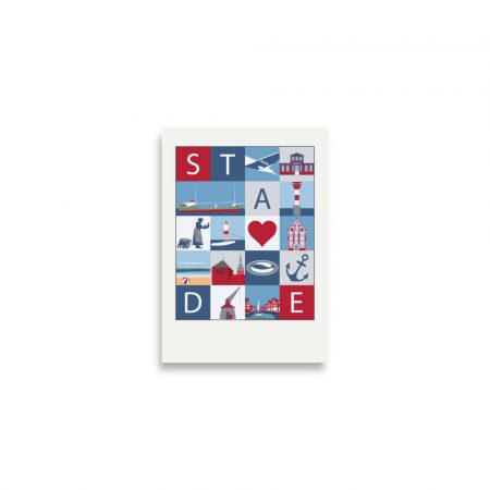 Poster Stadtmosaik Stade (farbig) – Bild 3