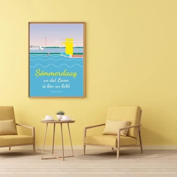 Schwimmbad Sommer Altes Land Poster