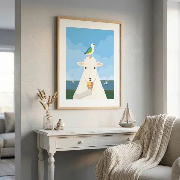 Grafikposter Schaf Elbe