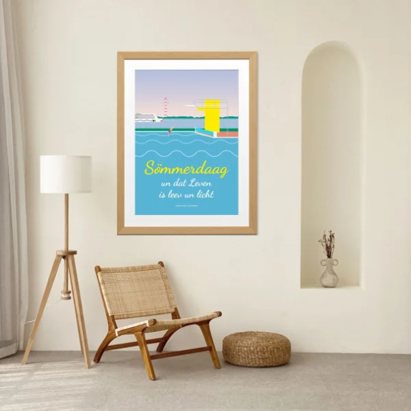 Freibad Grafikposter Hochformat