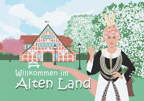 Altländer Blütenkönigin -Grafikposter