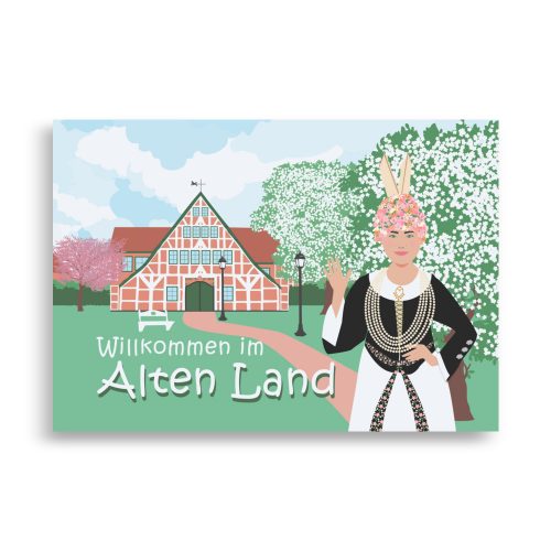 Poster Frühling am Gräfenhof Jork: "Willkommen im Alten Land"