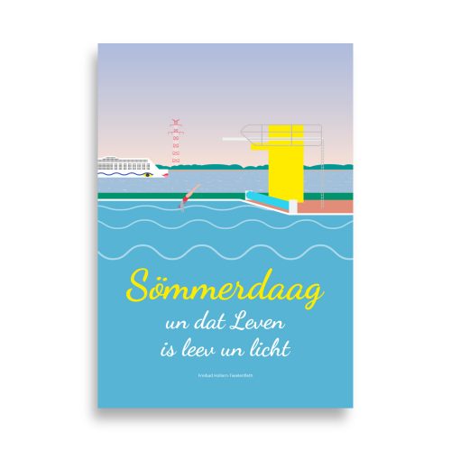 Poster Freibad Hollern-Twielenfleth: "Sömmerdaag", Hochformat