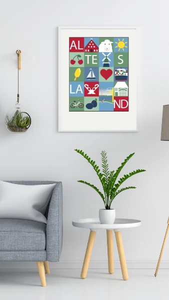 Altes Land Sommerposter in Wohnzimmer