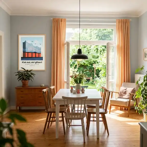 Poster Elphi orange blau