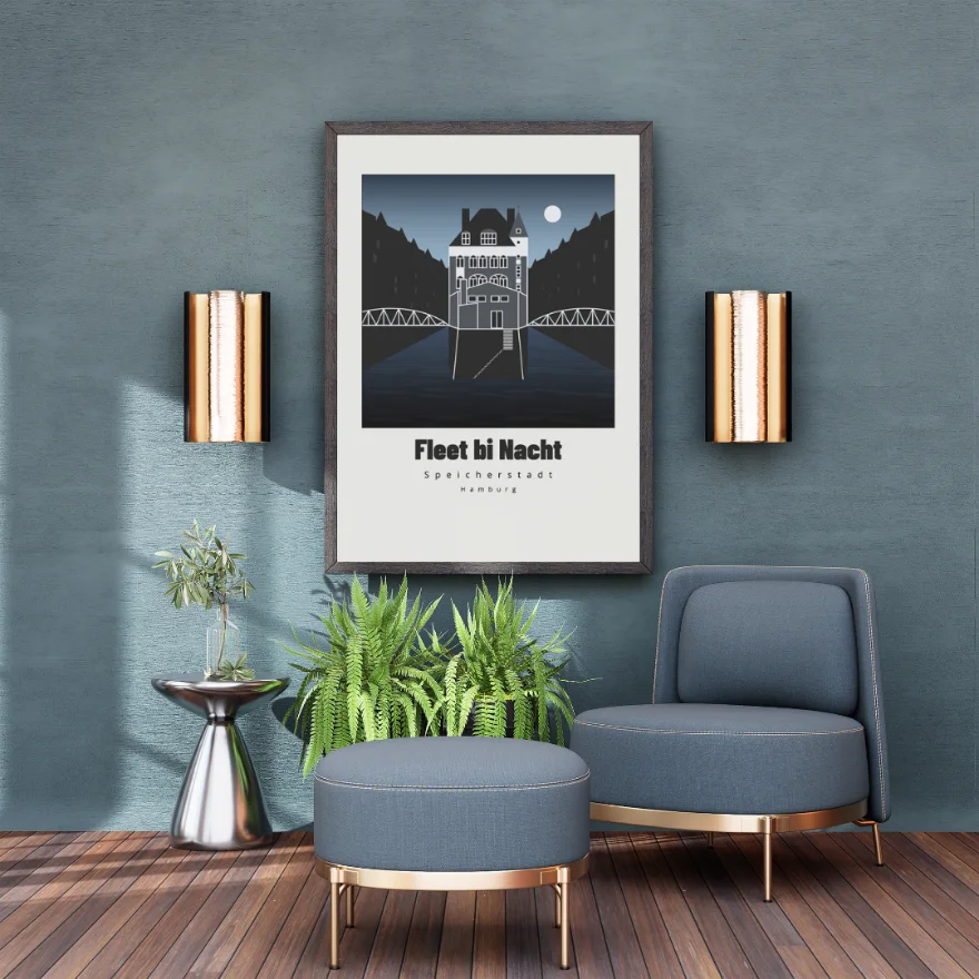Wasserschloss Poster in Wohnzimmer