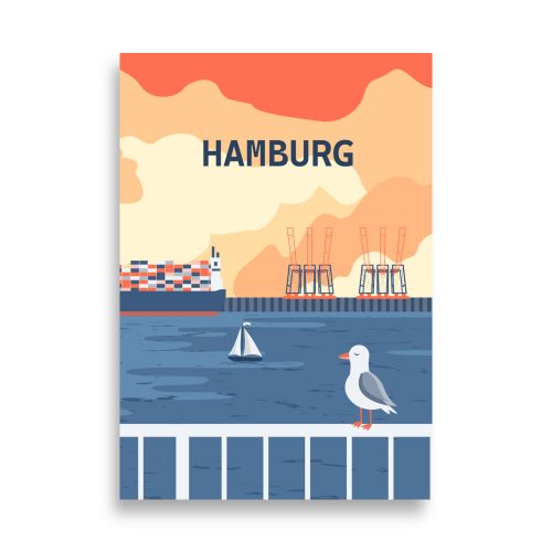 Poster Hamburger Hafen am Abend