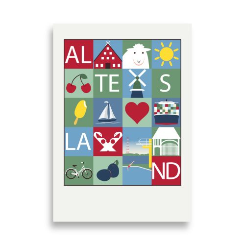 Poster Stadtmosaik Altes Land im Sommer (farbig)