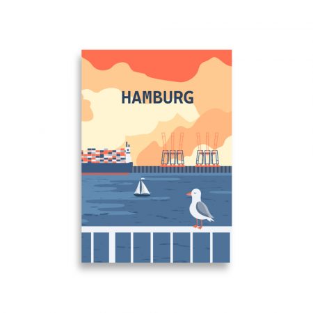 Poster Hamburger Hafen am Abend – Bild 2