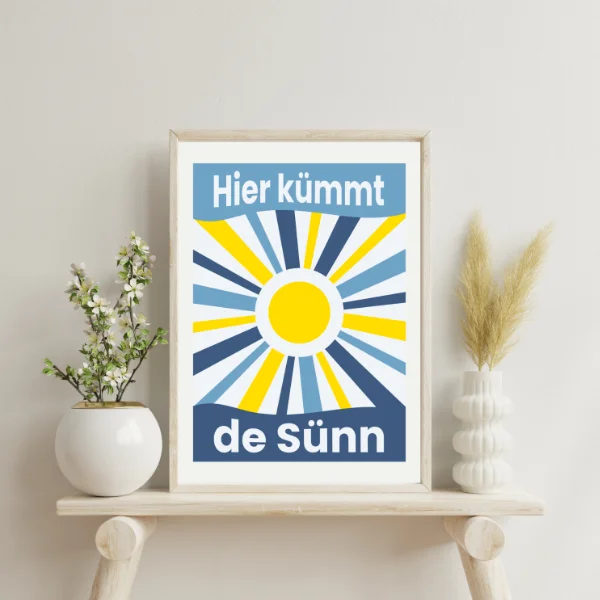 Sonnenposter blau gelb