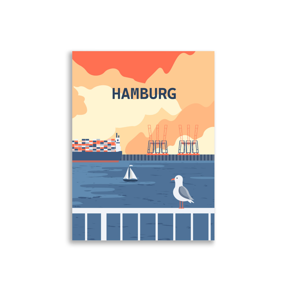 Hamburg Hafen Sonnenuntergang Poster – Bild 4