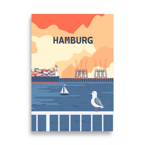 Hamburg Hafen Sonnenuntergang Poster