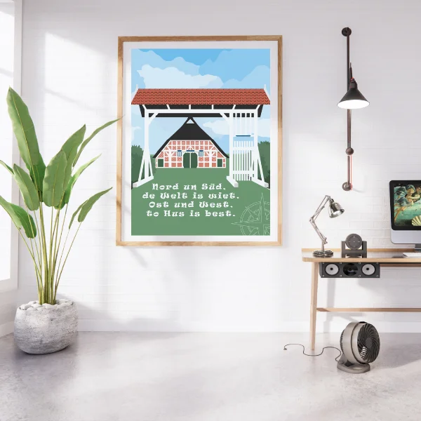 Poster Fachwerkhaus fürs Büro