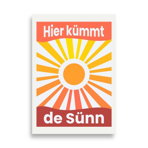 Poster plattdeutsch Sonne gelb-orange