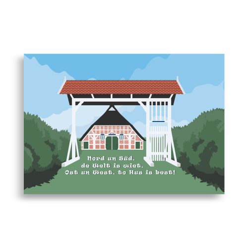 Poster Altes Land Prunkpforte „To Hus is best“