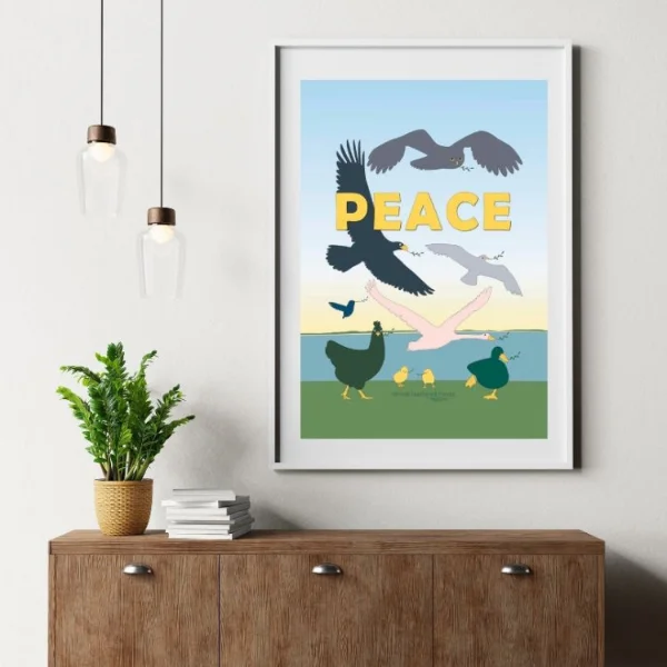 PEACE Poster über Kommode
