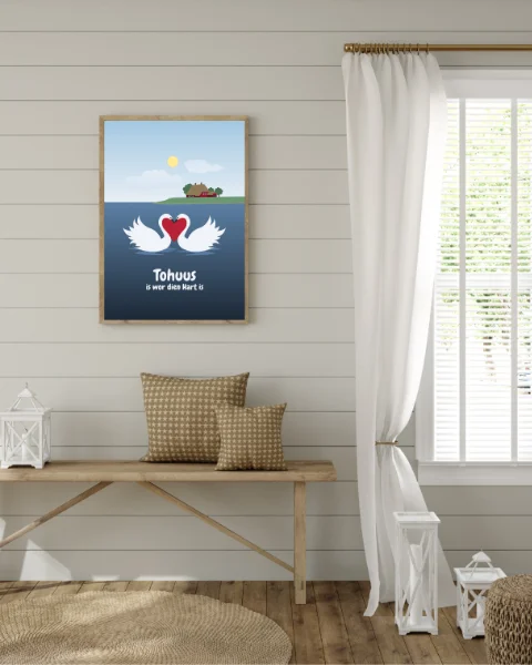 Tohuus Plattdeutsch Poster in Zimmer Scandi Style