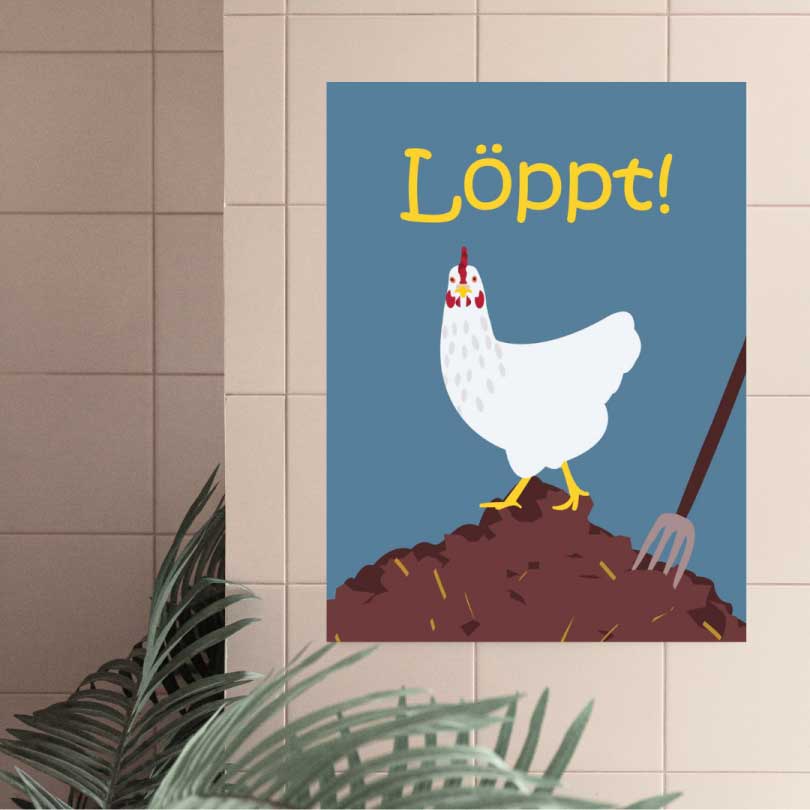 Plattdeutsch Poster "Löppt!!