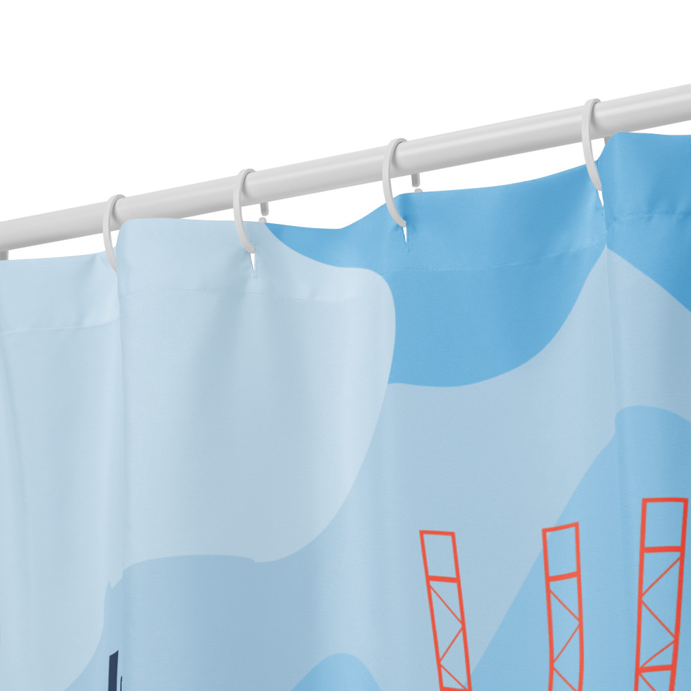 Detailansicht Duschvorhang Hamburg Hafen