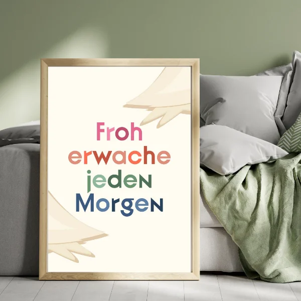 Froh erwache jeden Morgen - Motivationsposter