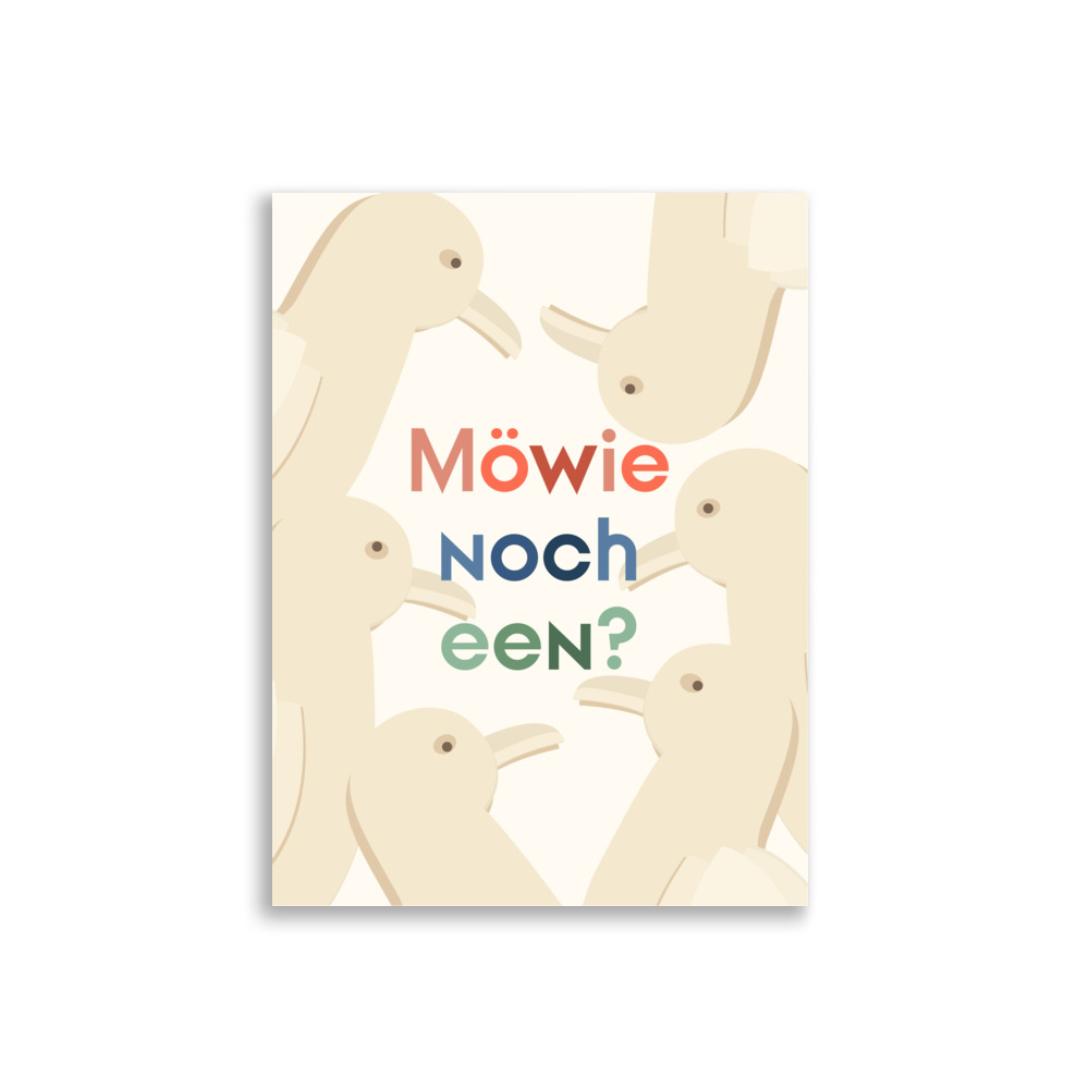 Poster plattdeutscher Spruch: Möwie noch een? – Bild 4