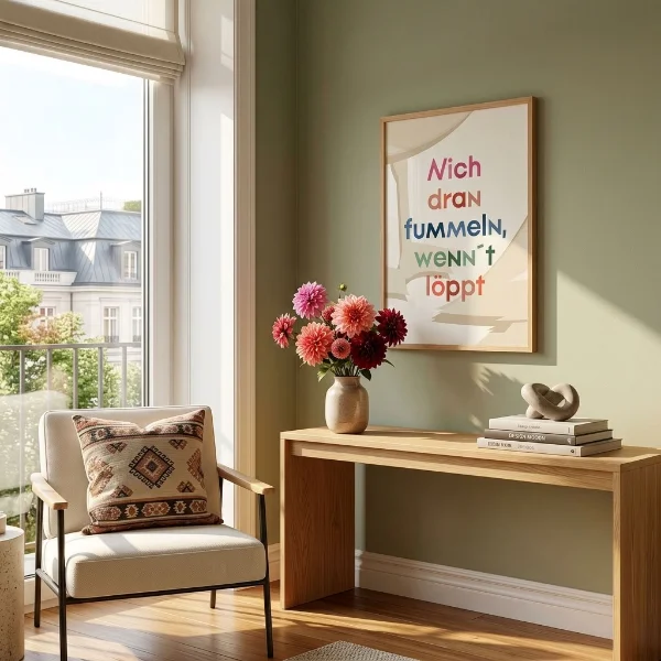 Plattdeutsch Poster mit Spruch für Wohnzimmer