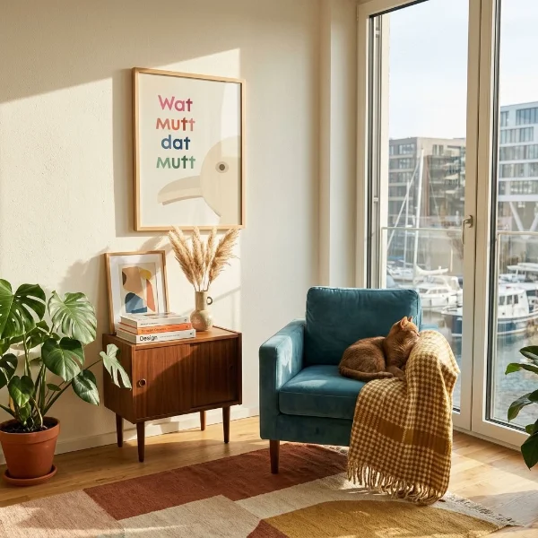 Wat mutt dat mutt Poster in Sesselecke