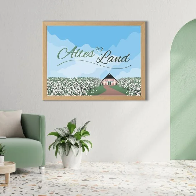 Poster Altes Land Blütenmeer