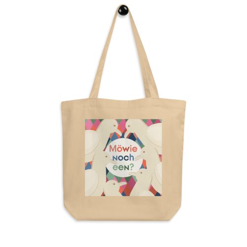 Stoffbeutel mit plattdeutschem Spruch: Möwie noch een?
