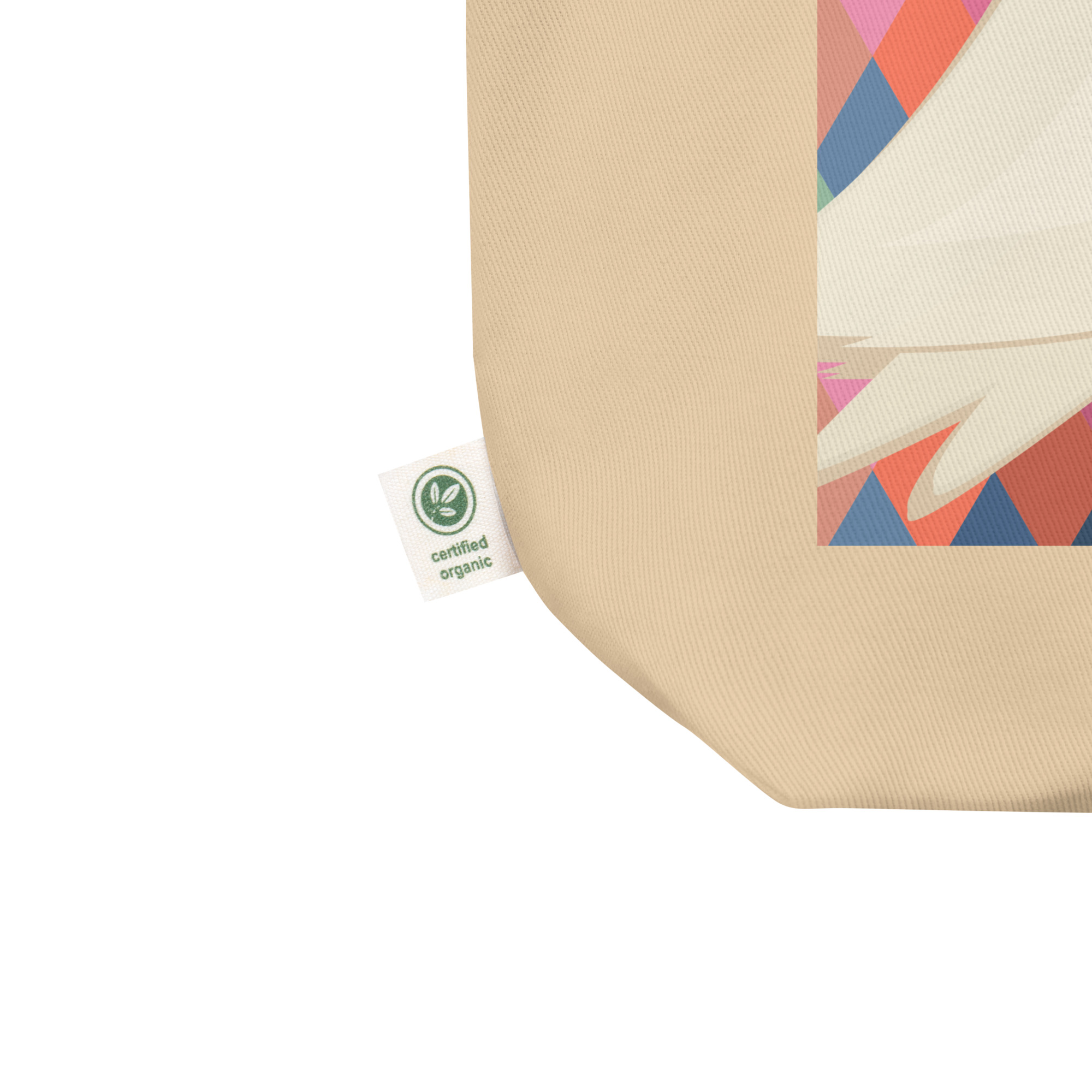 Ausschnitt Bio-Stoffbeutel mit plattdeutschem Spruch: Na denn man tau