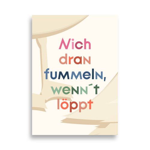 Plattdeutscher Spruch Poster Möwe "Nich dran fummeln"