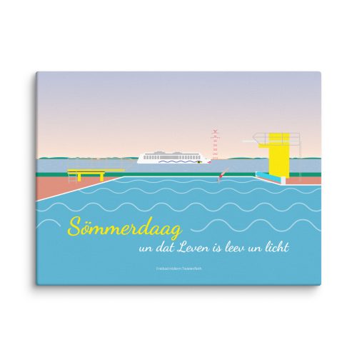 Leinwandbild Freibad Sommer (Querformat)