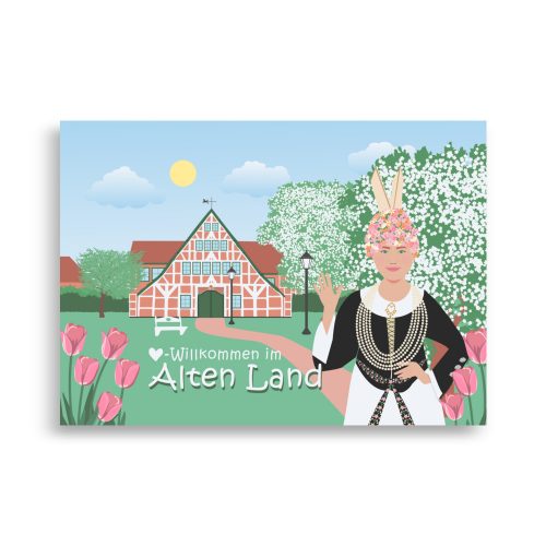 Poster Altländer Blütenkönigin "Willkommen im Alten Land"