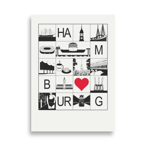 Poster Hamburg Herz (rot)
