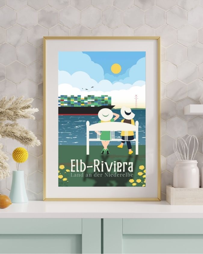 Poster Elbe Landschaft