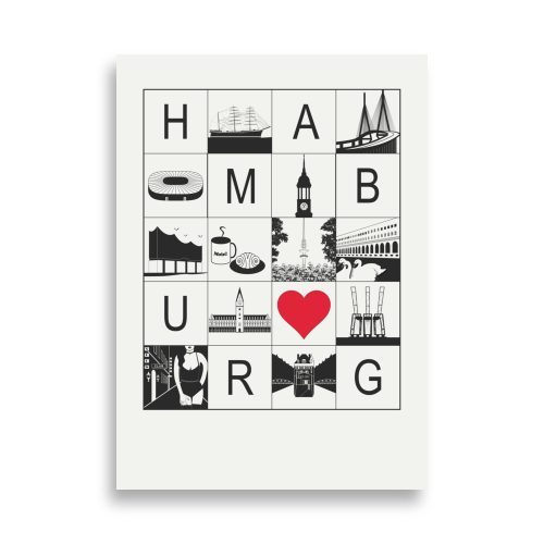 Hamburg Poster mit Herz