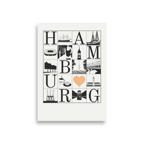 Hamburg Poster minimalistisch - 59.4 x 84.1 cm (DINA1)