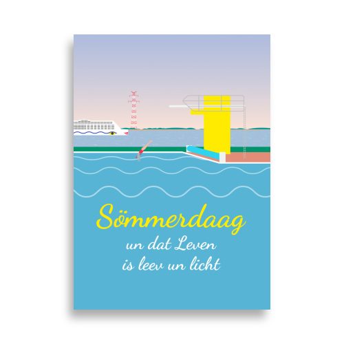 Poster Freibad Hollern Twielenfleth: "Sömmerdaag", Hochformat